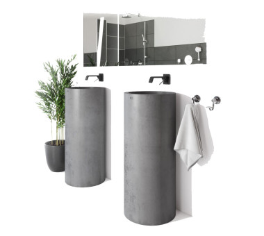 Freestanding concrete Sink U4B